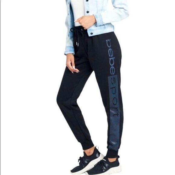 Bebe Sport New Logo Iridescent Joggers - Rainbow Sweat Pants M - Picture 14 of 14